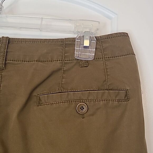 Eileen Fisher Cotton Tencel Twill Cargo Pocket Olive Khaki Mini Skirt Size S - Picture 8 of 12